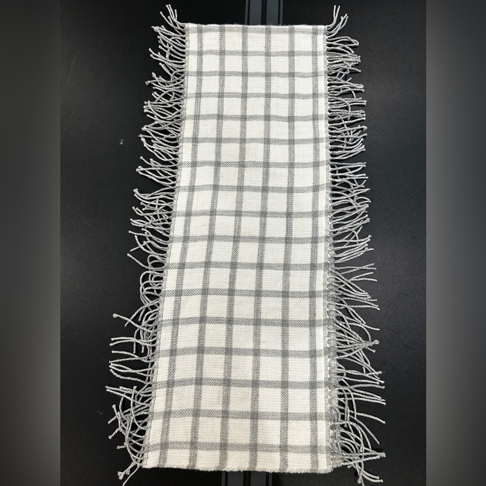 Talbots Gray and White Windowpane Check Decor Accent